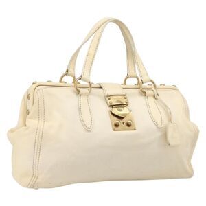 Miu Miu Beau Top Handle Leather Beige Leather Handbag